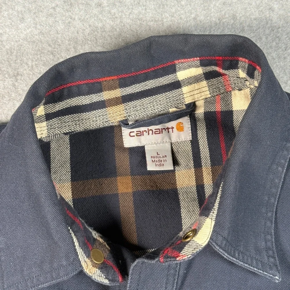 Carhartt 100590 Weathered Canvas Flannel Lined Shirt Jacket Men's Large